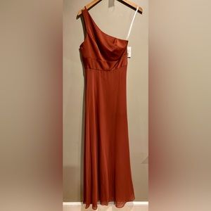 David’s Bridal one shoulder cinnamon dress size 4